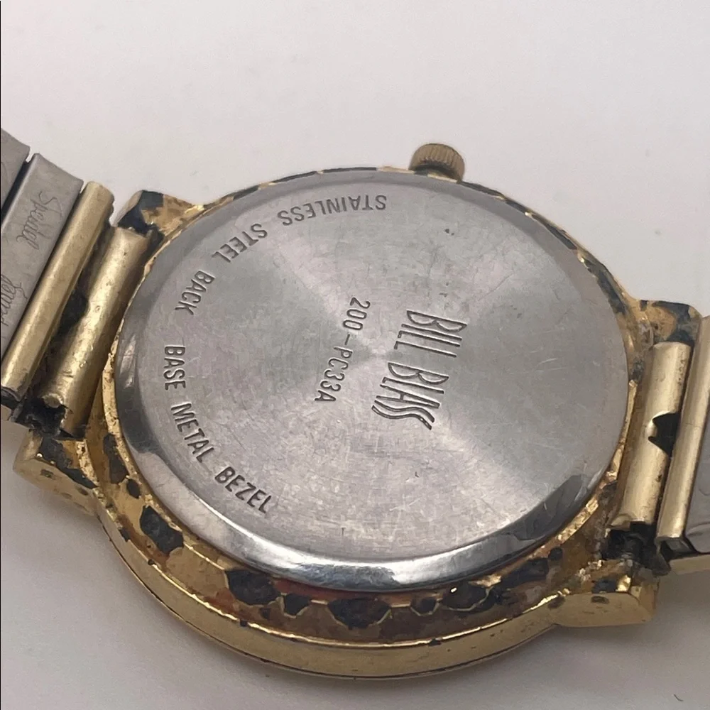 Bill Blass Gold Quartz Watch with White Dial